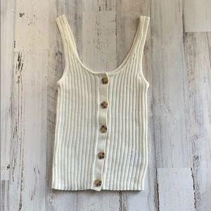 Never worn cream button up tank top